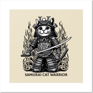 Samurai Cat Warrior Posters and Art